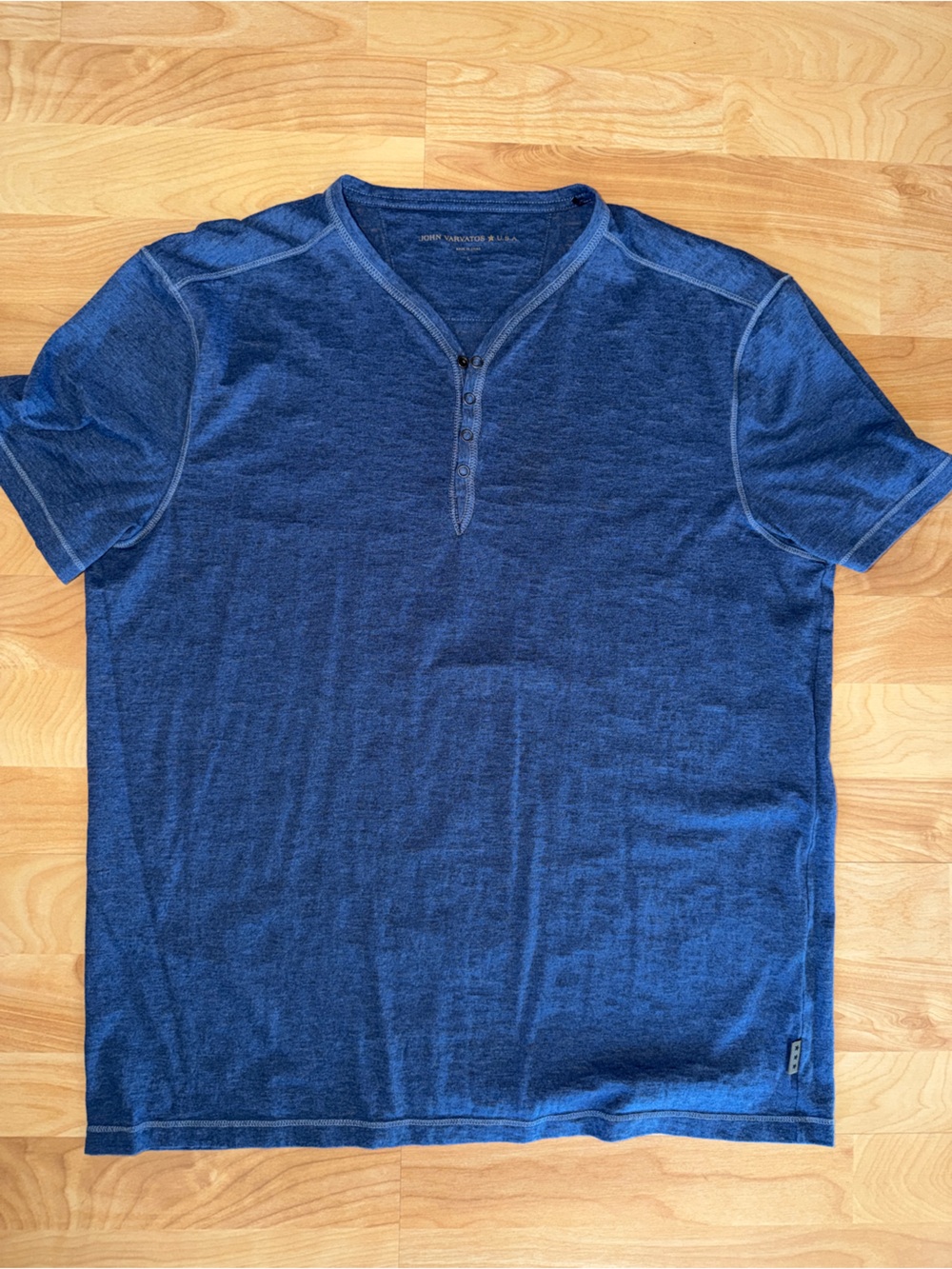 John Varvatos Navy Blue Henley Tee